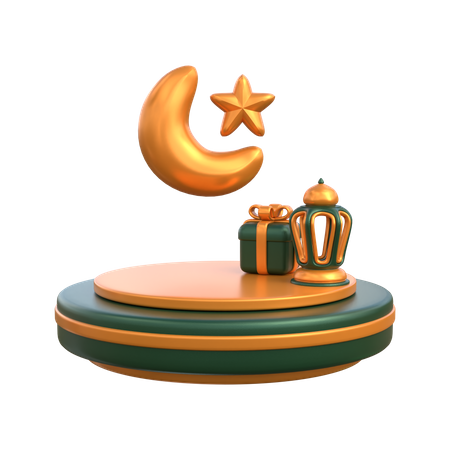 Ramadan Podium  3D Illustration