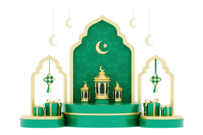 Ramadan Podium  3D Illustration