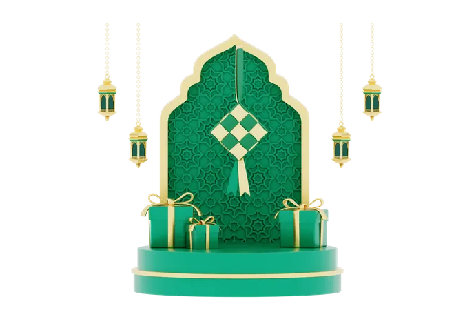 Ramadan Podium  3D Illustration