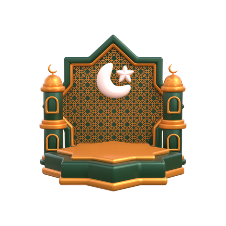 Ramadan Podium  3D Illustration