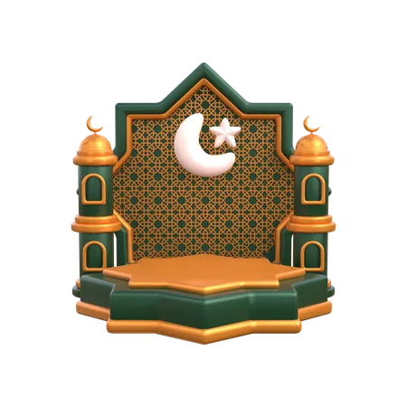 Ramadan Podium  3D Illustration