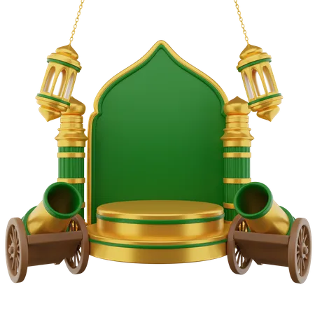 Ramadan Podium  3D Illustration