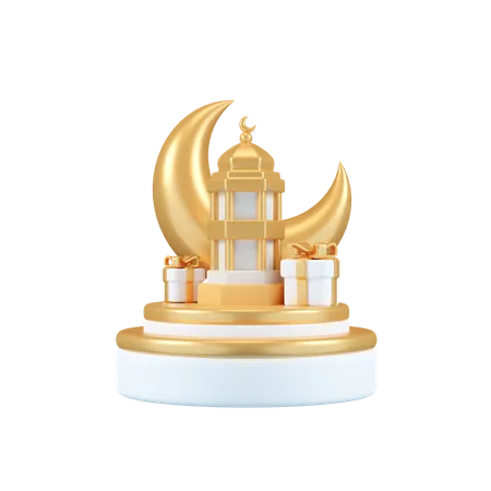 Ramadan Podium  3D Illustration