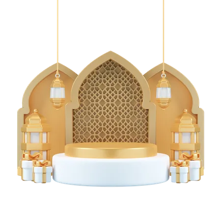 Ramadan Podium  3D Illustration