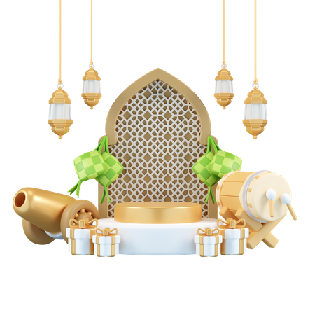 Ramadan Podium  3D Illustration