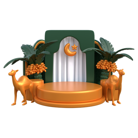 Ramadan Podium  3D Illustration