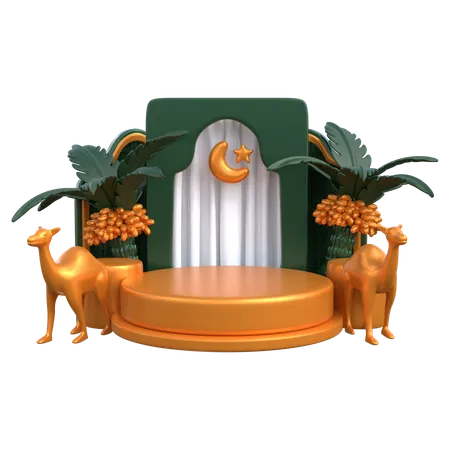 Ramadan Podium  3D Illustration