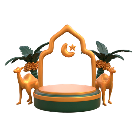 Ramadan Podium  3D Illustration