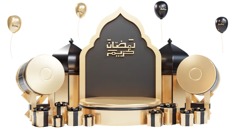 Ramadan Podium  3D Illustration