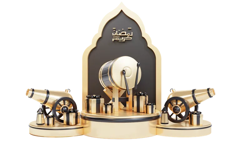 Ramadan Podium  3D Illustration