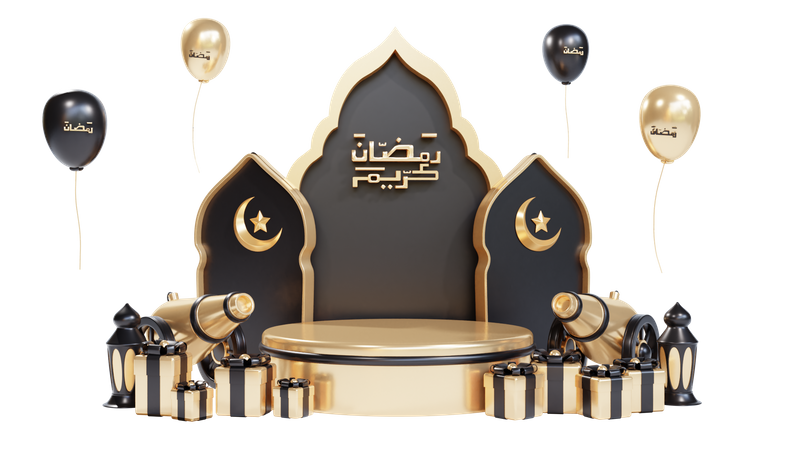 Ramadan Podium  3D Illustration