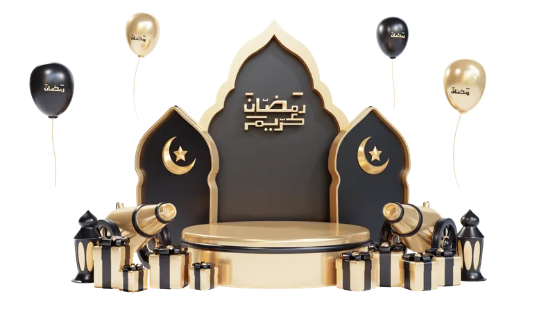 Ramadan Podium  3D Illustration