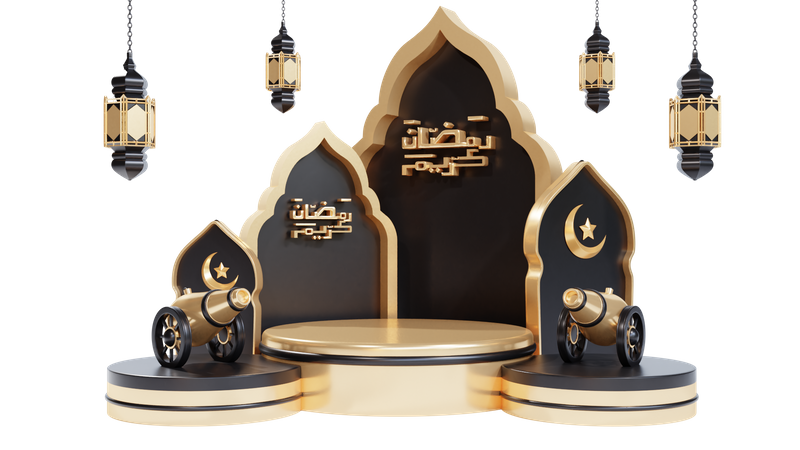 Ramadan Podium  3D Illustration