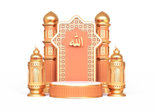 Ramadan Podium  3D Illustration