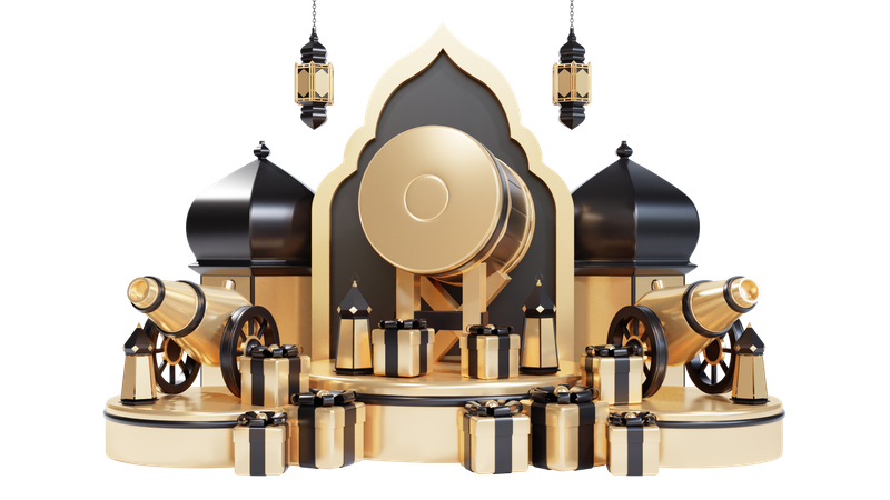 Ramadan Podium  3D Illustration