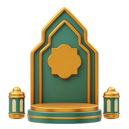 Ramadan Podium  3D Illustration