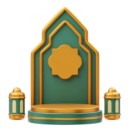 Ramadan Podium  3D Illustration