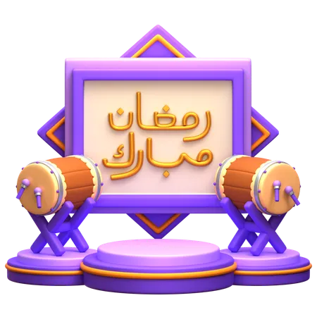 Ramadan Podium  3D Illustration