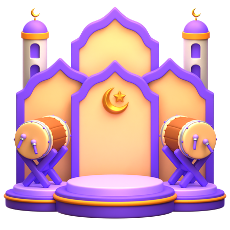 Ramadan Podium  3D Illustration