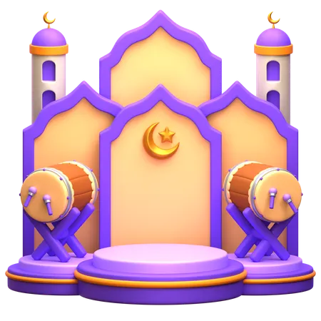 Ramadan Podium  3D Illustration