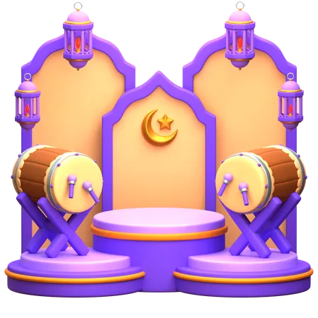 Ramadan Podium  3D Illustration