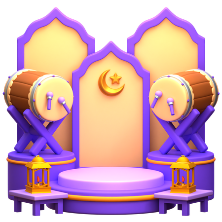 Ramadan Podium  3D Illustration