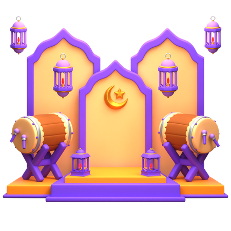 Ramadan Podium  3D Illustration