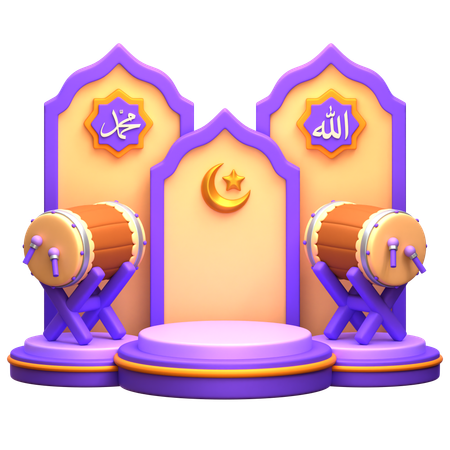 Ramadan Podium  3D Illustration