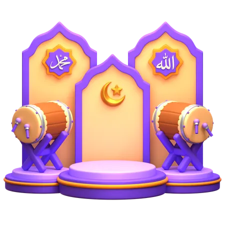 Ramadan Podium  3D Illustration