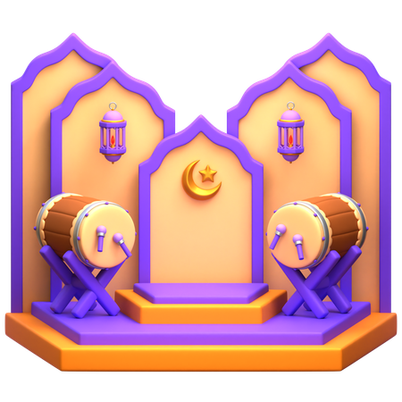 Ramadan Podium  3D Illustration