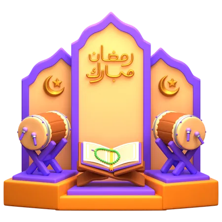 Ramadan Podium  3D Illustration