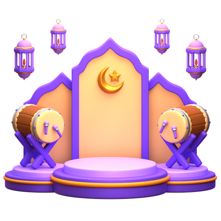 Ramadan Podium  3D Illustration