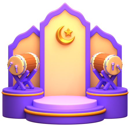 Ramadan Podium  3D Illustration