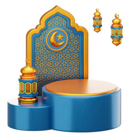 Ramadan Podium  3D Illustration