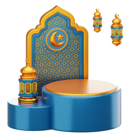 Ramadan Podium  3D Illustration