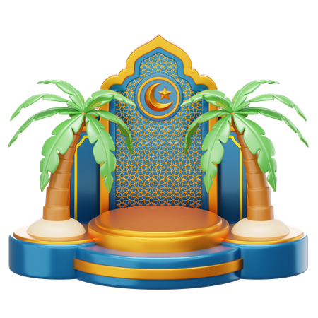 Ramadan Podium  3D Illustration