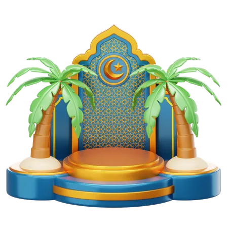 Ramadan Podium  3D Illustration