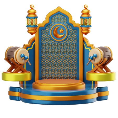 Ramadan Podium  3D Illustration