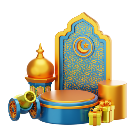 Ramadan Podium  3D Illustration