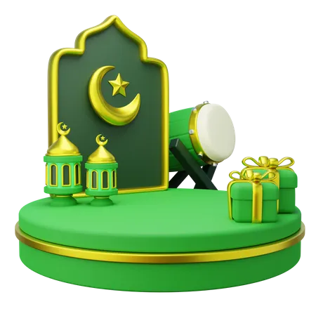 Ramadan Podium  3D Illustration