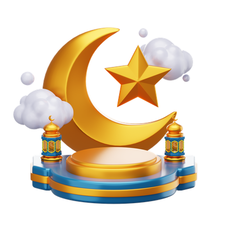 Ramadan Podium  3D Illustration