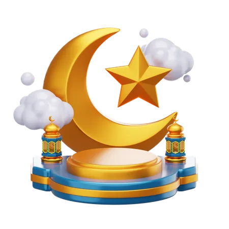 Ramadan Podium  3D Illustration