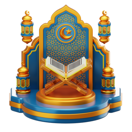 Ramadan Podium  3D Illustration