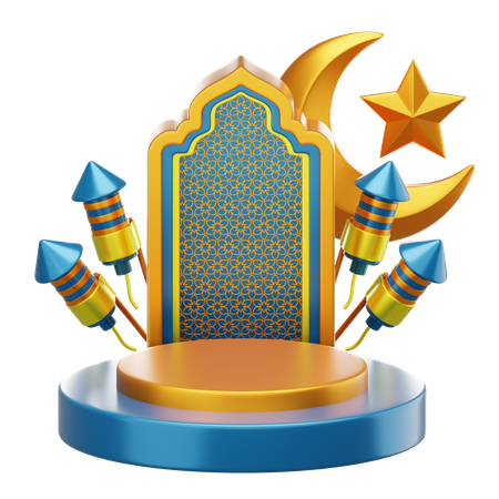 Ramadan Podium  3D Illustration