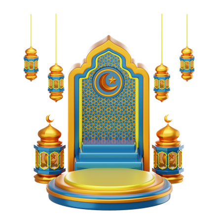 Ramadan Podium  3D Illustration