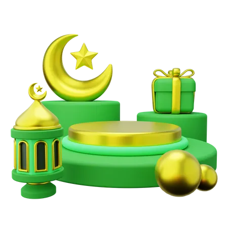 Ramadan Podium  3D Illustration