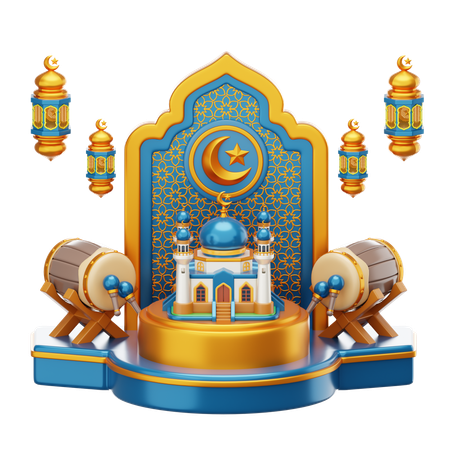 Ramadan Podium  3D Illustration