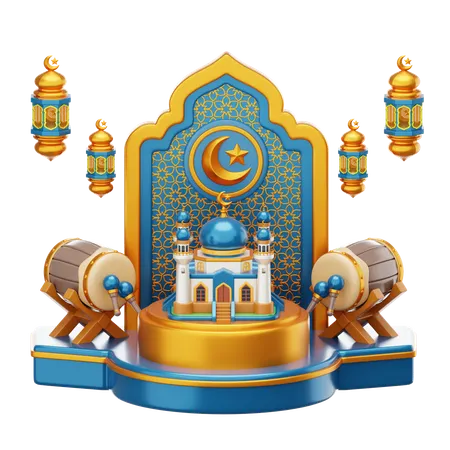 Ramadan Podium  3D Illustration