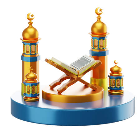 Ramadan Podium  3D Illustration