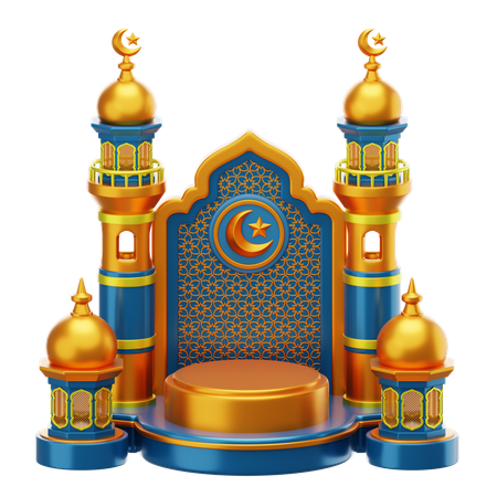 Ramadan Podium  3D Illustration